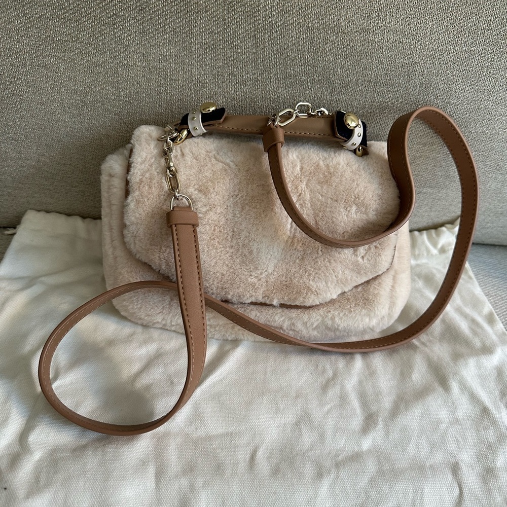 Maje faux fur evening bag